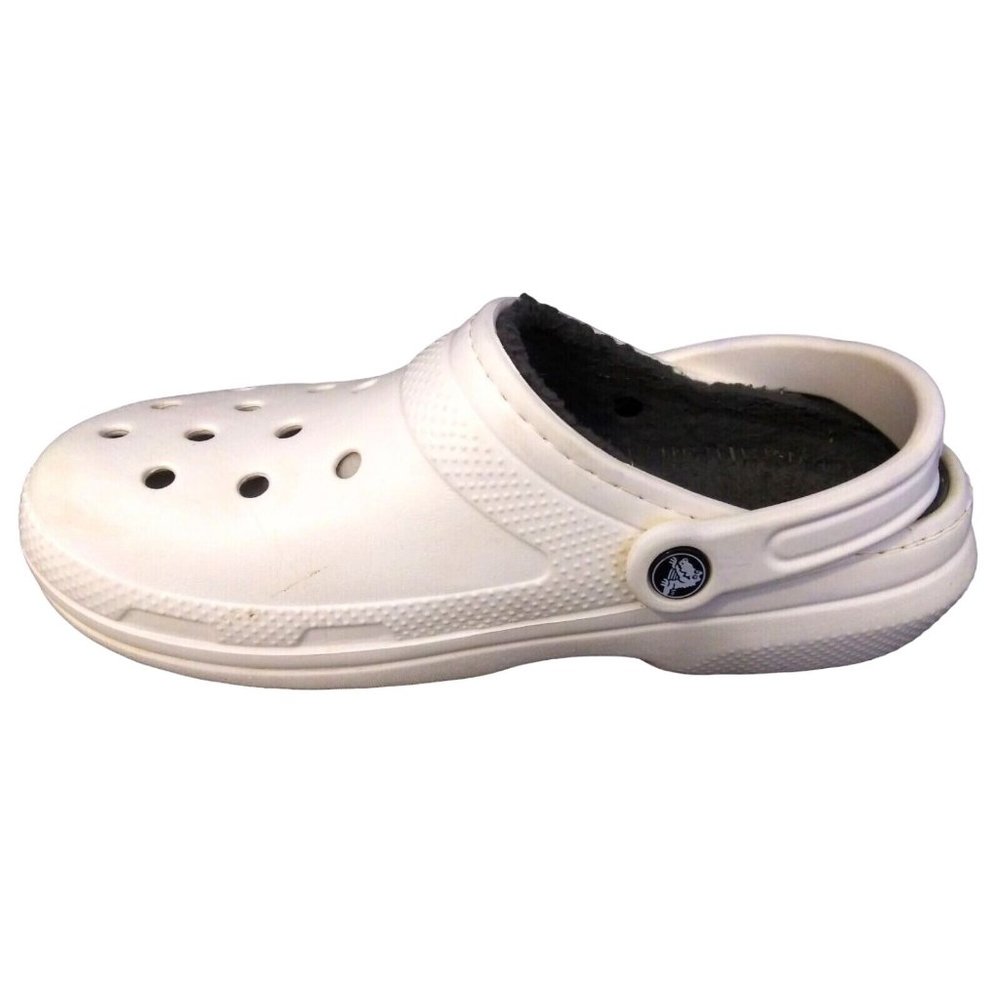 Crocs Dual Shoes Womens Size 9 W Mens Size 7 M White Comfort Warm Lining Slip On